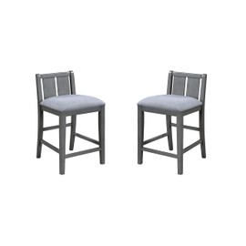 Udorich Elegant Upholstered Counter Height Chairs for Comfort and Style, for Dining or Kitchen, Set of 2, Gray Finish
