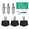 Rigych 6 Pcs Tripod Spike Feet 1/4-20 Thread Rubber Anti-Slip