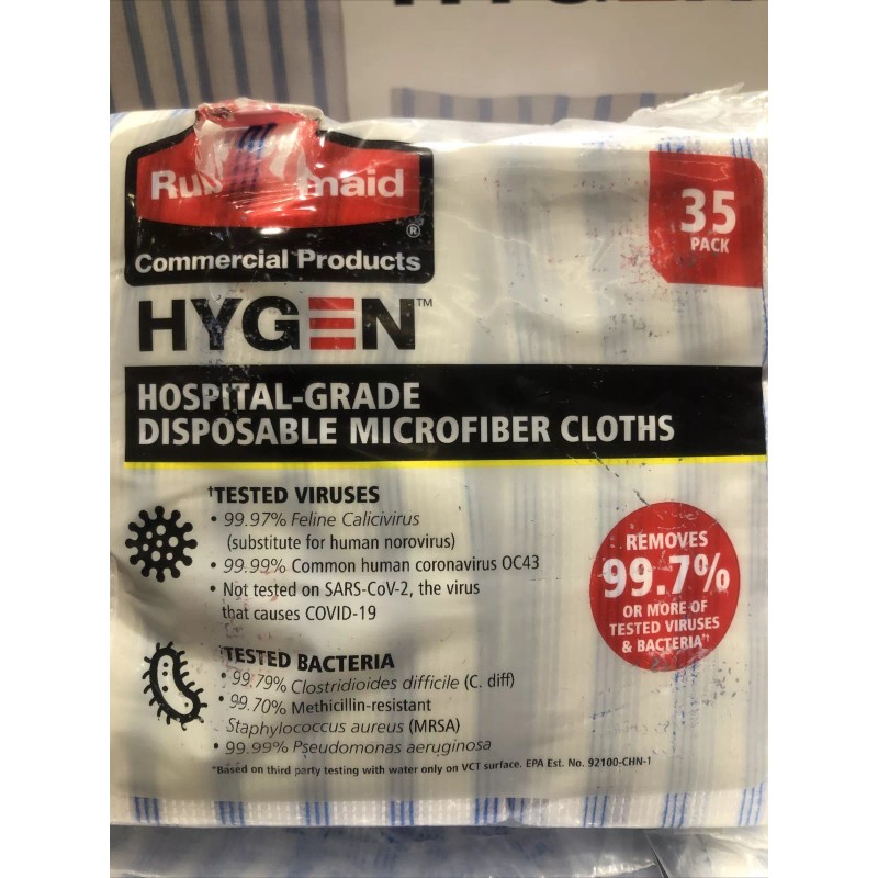 Rubbermaid Hygen Hospital-Grade Disposable Microfiber Cloths 35 Pack Ships Free!