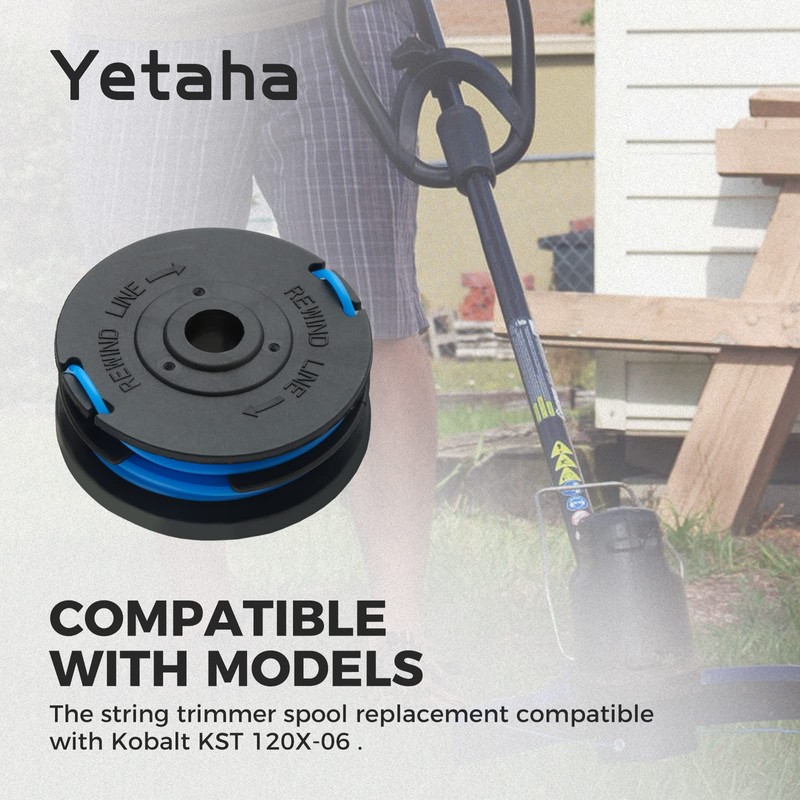 Yetaha KST-120X String Trimmer Spool Replacement Compatible with Kobalt KST