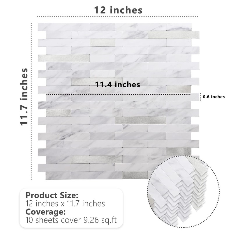 STICKGOO Peel and Stick Backsplash, PVC Wall Tiles Stick on