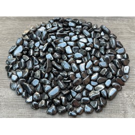GAF TREASURES Hematite-Large Chips C Natural Mini Hematite-Large Stones, Crushed Undrilled Hematite-Large, Semi-Tumbled Genuine Hematite-Large (1/4 lb)