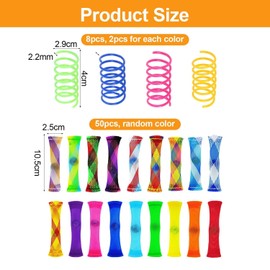CYNOSURETECH 50 Pieces Of Network Tube Marbles And 8 Pieces Of Plastic Springs, Throwing Toys, Creative Toys, Decompression Toys, Children'S Toys