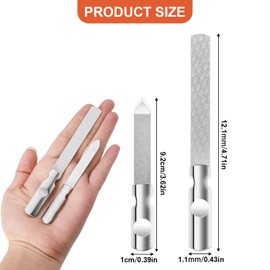 2pcs Stainless Steel Nail Files, Double Sided Metal Nail Files Reusable Manicure Filer for Natural Nails Manicure Tools for Men Women Home Salon Travel