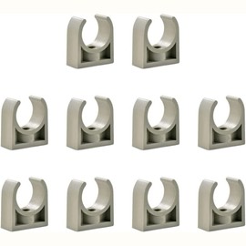 10Pcs 40mm (DN32) White ID White PVC Water Pipe Clamps U-Shaped Buckles For Water Pipes & Tubing Hoses Support