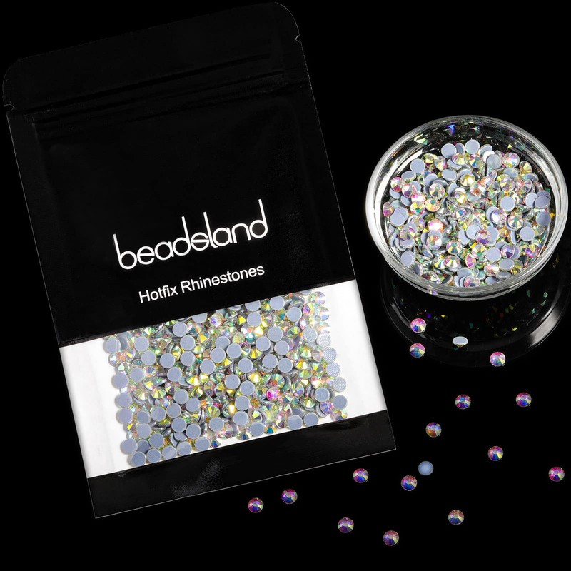 BEADSLAND - Vidriantes termoadhesivos de cristal con parte trasera plana,