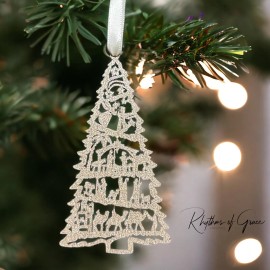Illuminate Christmas Spirit: Handmade Laser Cut Jesus Story Tree Ornament!