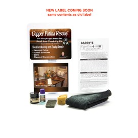 Barry's Restore It All Products - Copper Patina Rescue Small Area Touch-Up Kit | The #1 All-in-ONE Copper Patina Restoration KIT! Sinks, Hardware, Tables & Faucet Fixtures