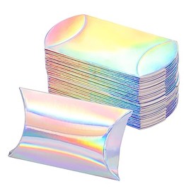 UUYYEO Sparkle Pillow Gift Boxes Party Favor Boxes Paper Candy Box Jewelry Soap Packaging Boxes for Wedding Birthday and Christmas Silver 3