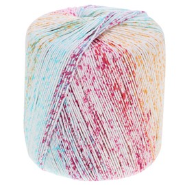 SEWACC Cotton Scarf 1 Roll 133m Cotton Knitting Yarn Segment Dyed Cotton Yarn Crochet Knitting Line Thread Weaving Thread Line Yarn for Hat Sweat Shawl Scarf Multi Colored Yarn