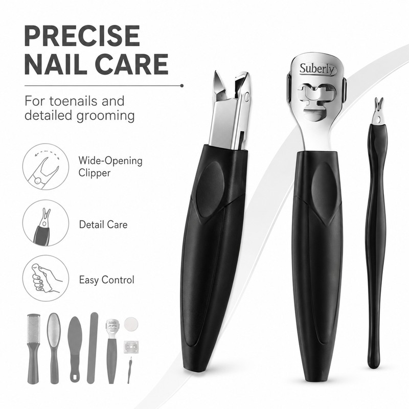 8-Piece Stainless Steel Foot Care Kit for Pedicure – Dead