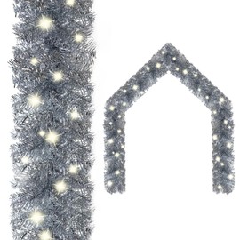 TREATLIFE HOME Transform Your Space with 33 ft Silver LED Christmas Garland, Flexible Design for Easy Decoration