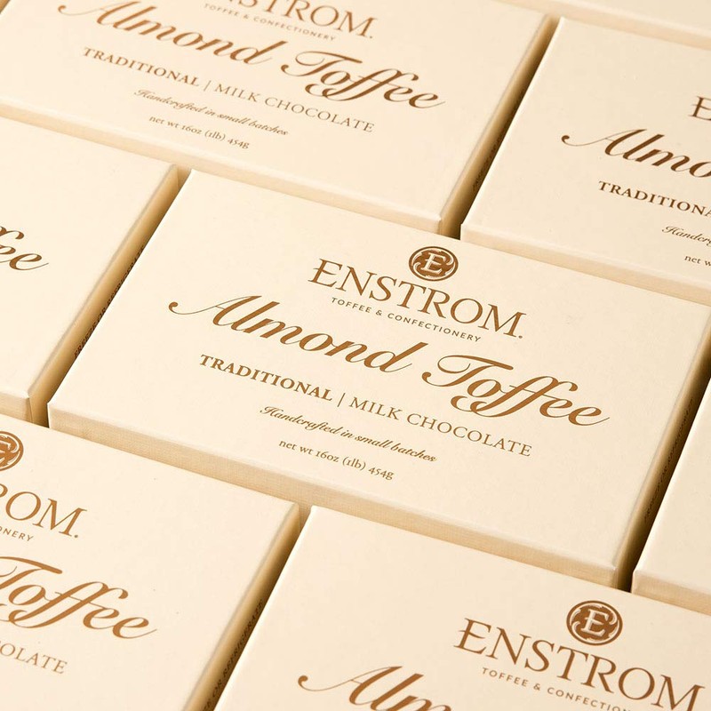 Enstrom Milk Chocolate Almond Toffee 1lb box | Handcrafted |