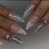 LIyun&Hang 3D Press on Nails French With Magic Pink Tip