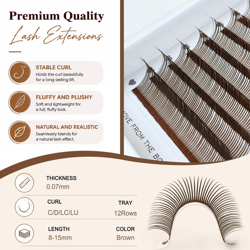 Brown Spikes Lash Extension Natural 3D Flora Eyelash Extensions