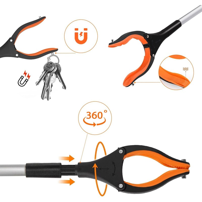 FERXIDI 43" Foldable Grabber Reacher Tool,2pcs Reacher Grabber Pickup Tool,Gripper