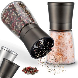 ZOLMER® Premium Stainless Steel Salt and Pepper Grinder Set manual | Adjustable Ceramic Grinder for Salt & Pepper- Black Pepper mill, Salt Grinder & Chili Mill [no spice included] (Small Black)