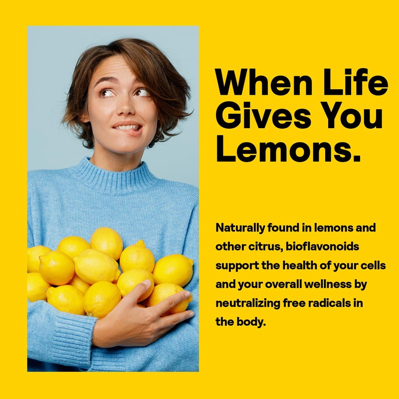 Nature's Life Lemon Bioflavonoids 1000mg - Citrus Bioflavonoids Supplement with