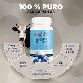 CALOSTART 240 caps - Hasta 4.9g de Calostro Bovino Completo por Dosis Diaria - 20% de Inmunoglobulina | Colostrum Bovino 100% Natural | Colostrum Supp