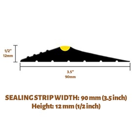 Vefhby Universal Garage Door Threshold Seal Strip, 10 FT DIY Weather Stripping Bottom Door Seal, Black Weatherproof Floor Rubber Replacement