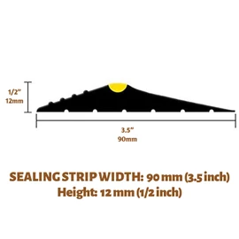 Vefhby Universal Garage Door Threshold Seal Strip, 10 FT DIY Weather Stripping Bottom Door Seal, Black Weatherproof Floor Rubber Replacement