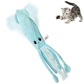 Pet Craft Supply Flipper Flopper Interactive Electric Realistic Flopping Wiggling Moving Fish Potent Catnip and Silvervine Cat Toy Sassy Squid
