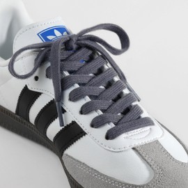 Stepace 2 Pairs Flat Shoe Laces for Sneakers 5/16" Wide Premium Poly Cotton Shoelaces for Boots and Athletic Shoes Shoestrings Replacement (Dark Gray,55 inches)