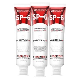 MSDRWIKEY SP-6 6-Probiotic Whitening Toothpaste  Brighten &  Oral Health 3-Packs