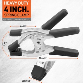 HORUSDY 8-Piece 4" inch Spring Clamp, Heavy Duty Spring Metal Spring Clamps, 1.5"-inch Jaw opening