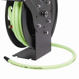 Flexzilla Open Face Retractable Air Hose Reel, 3/8 in. x 25 ft, Heavy Duty, Lightweight, Hybrid, ZillaGreen - L8603FZ