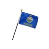 Kansas 4x6in Stick Flag - 1 dozen pack