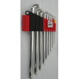 ANEX HB-2009 Wrench Ball Point Slim with Mag Catch Holder, 9 Piece Set (0.06/0.1/0.1/0/0.06/0.3/0.2/0.2/0.2/0.12/0.12/0.2/0.12 inches (1.5/2/2.5/3/4/5/6/8/1