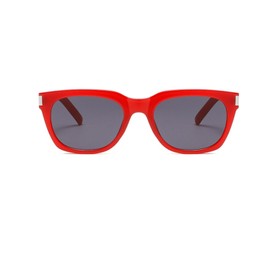 WDZAYXC Retro Rectangle Sunglasses for Men and Women Trendy Retro Sunglasses, UV400, Red Grey