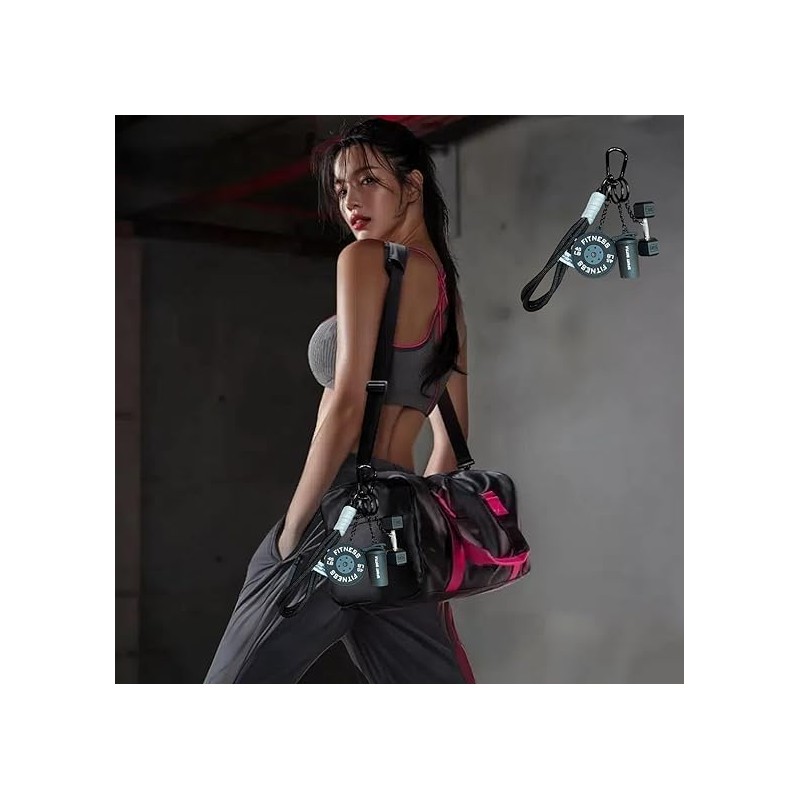 Gym Dumbbell & Weights Keychain, Creative Kettlebell Barbell Fitness Keychain