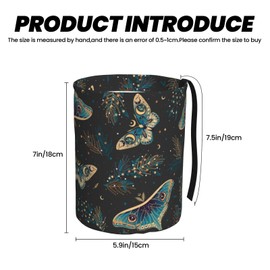 KXWQTRDD Car Garbage Bag Boho Butterflies Stars Mini Car Trash Bin Portable Collapsible Waterproof Rubbish Bag for Car Accessories Back Front Seat Cup Holder