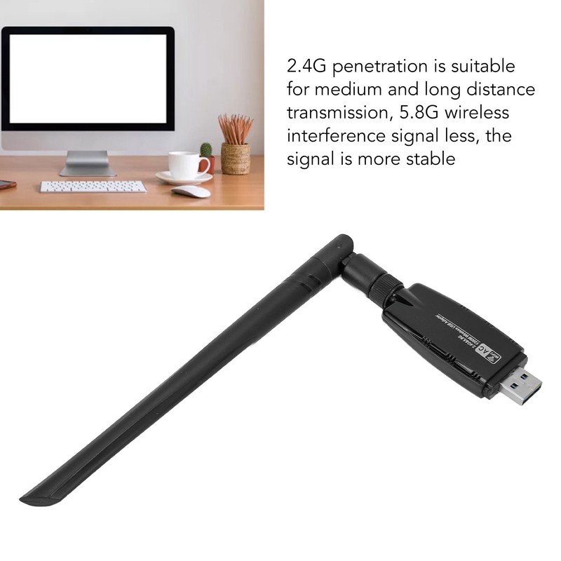 Wireless USB WiFi Adapter High Speed 1200Mbps Dual Band Wireless