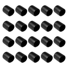 M METERXITY Pack of 20 Rubber End Caps - Round Protector Application for Outdoor Screws Thread (20 mm ID Black)