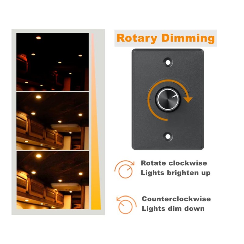 Obeaming 12V Light Dimmer 12V PWM LED Dimmer Switch for