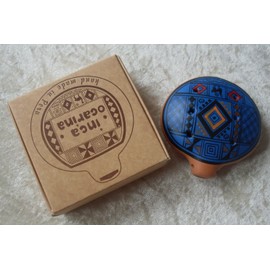 Fair Trade Peruvian Traditional Inca Ocarina Whistle Flute navy