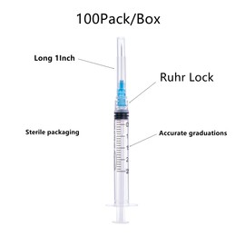 SHAOTONG 3ml 23G Syringes with needle Luer Lock sterile Packaging (100)…