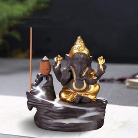 Backflow Incense Burner, Ceramic Incense Holder Censer with 10PCS Backflow Incense Cones for Home Decoration