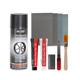 EASTUP Alloy Wheel Scratches Remove Kit Rim Touch Up Repair Kit (Matte Black)