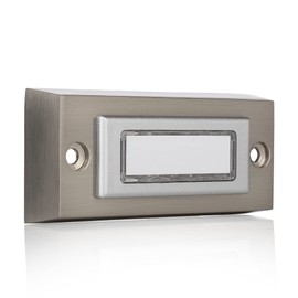 Byron DBW-21036 Universal Doorbell Button Metal Backlit Bi-Wire Installation, Brushed Stainless Steel