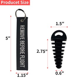0.6"-1.5" Wash Plugs, Mufflers Exhaust Silencer Motorcycle Dirt Bike 2 Stroke w/Streamer Remove Before Start Engine ATV Quad Rubber Exhaust Pipe Plugs (Red-Black)