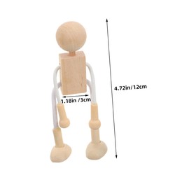 Operitacx Unfinished Wooden Cartoon Dolls for DIY Crafting and Painting Fun Safe Wood Figures for Creative Home Decor and