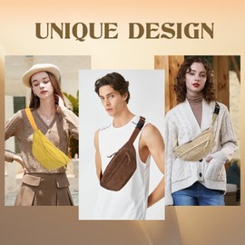 Women's Shoulder Bag, Cord Bum Bag for Men and Women, Cord Crossbody Bag, Bum Bag for Women, Small, Adjustable Bum Bags, Chest Bag for Outdoor Sports Travel, black, Minimal