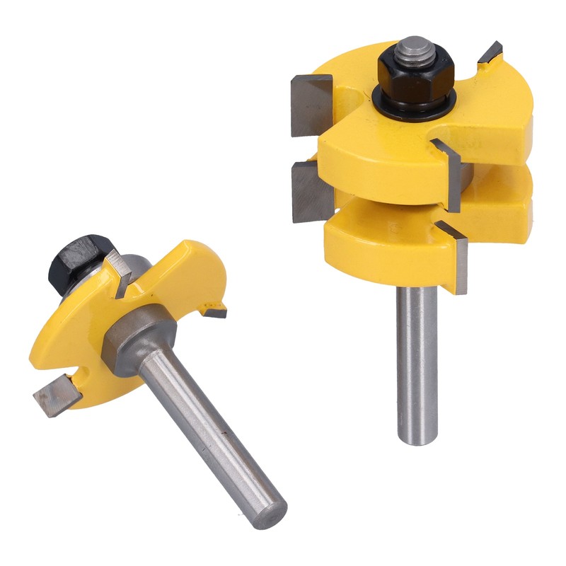 Tongue Groove Router Bit Set Adjustable T Shape 3 Teeth