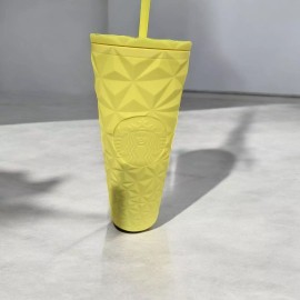 Starbucks 2025 Yellow 24oz Cold Beverage Tumbler with Straw NEW Limited Edition