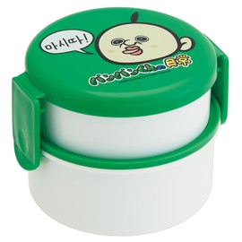 Skater ONWR1AG-A Lunch Box, 16.9 fl oz (500 ml), 2-Tier, Round, Rice Ball Case, Antibacterial, Made in Japan, Panpan-kun's Daily Life