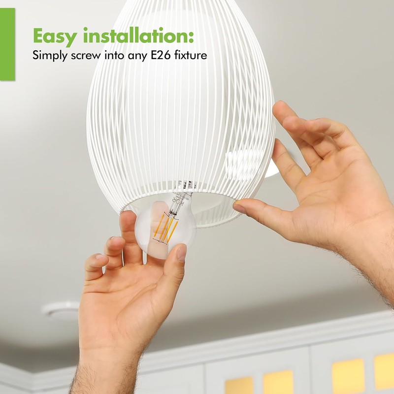 KOR 4 Pack 5.5W (60W Equivalent) Clear G25 Globe Led